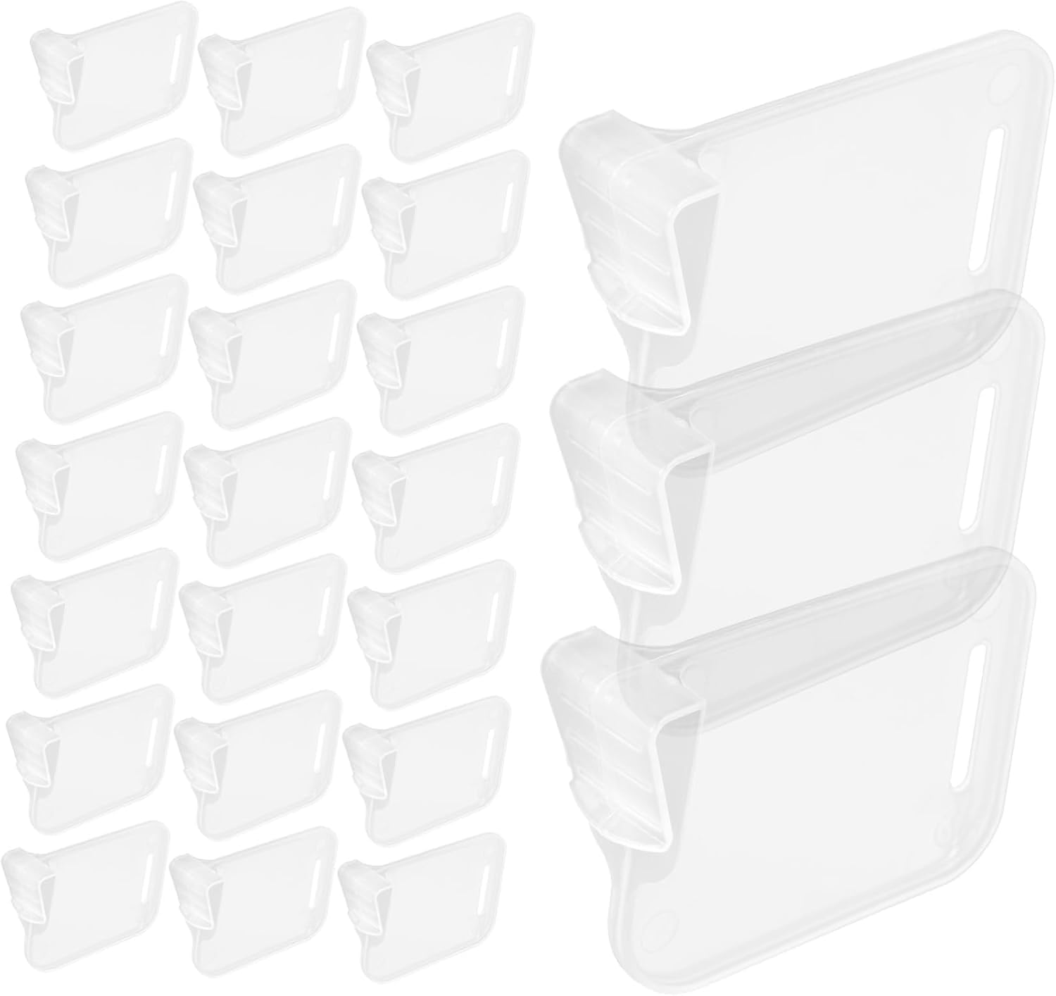Kyrotech 20'li Buzdolabı Bölücü Klips Seti – Raf Düzenleyici Ayırıcı Klips – Kompakt ve Görünmez Organizer – Buzdolabı, Çekmece, Saklama Kutusu için Pratik Tak-Çıkar Bölücüler