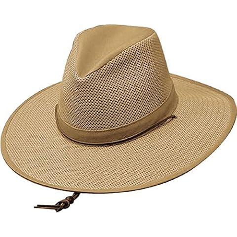 Henschel Hats Aussie Breezer Hat - Crushable Soft Mesh Hat - Men's Summer Hats for Sun Protection with Adjustable String - Ideal for Outdoor Activities & Other Occasions Khaki Cover