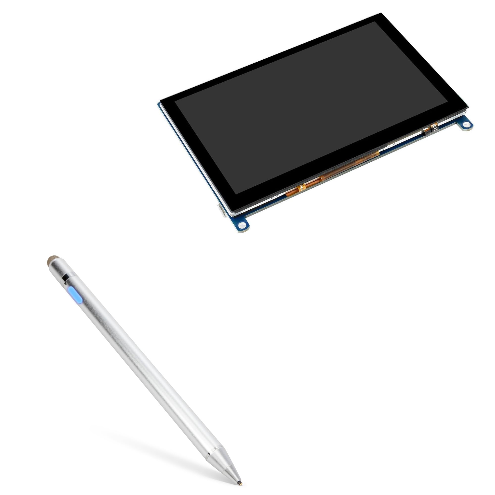 BoxWave Stylus Pen Compatible with Waveshare HDMI LCD (H) V4 (5 in) - AccuPoint Active Stylus, Electronic Stylus with Ultra Fine Tip - Metallic Silver