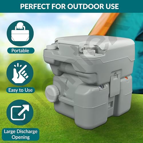 Image of Plantex High Density Polyethylene (HDPE) Piston Pump /for Adult /Elderly /Portable Toilet for Indoor and Outdoor Camping with Bidet Jet Spray /Travel Friendly with 10 Liters Water Tank - Pack of 1 (Grey)
