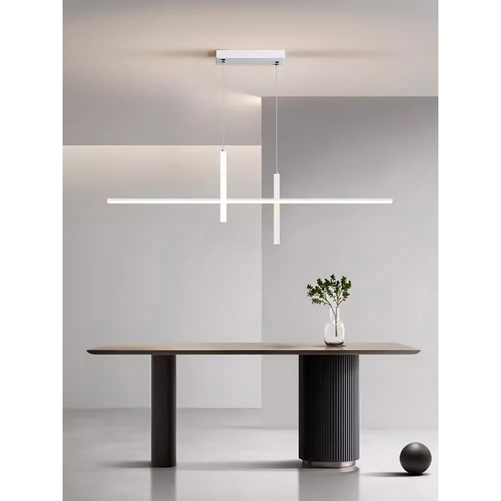 Lámpara colgante LED lineal para Isla de cocina, Moderna, regulable con Mando a distancia, lámpara de techo de altura Ajustable, accesorio para comedor, dormitorio y Sala de estar