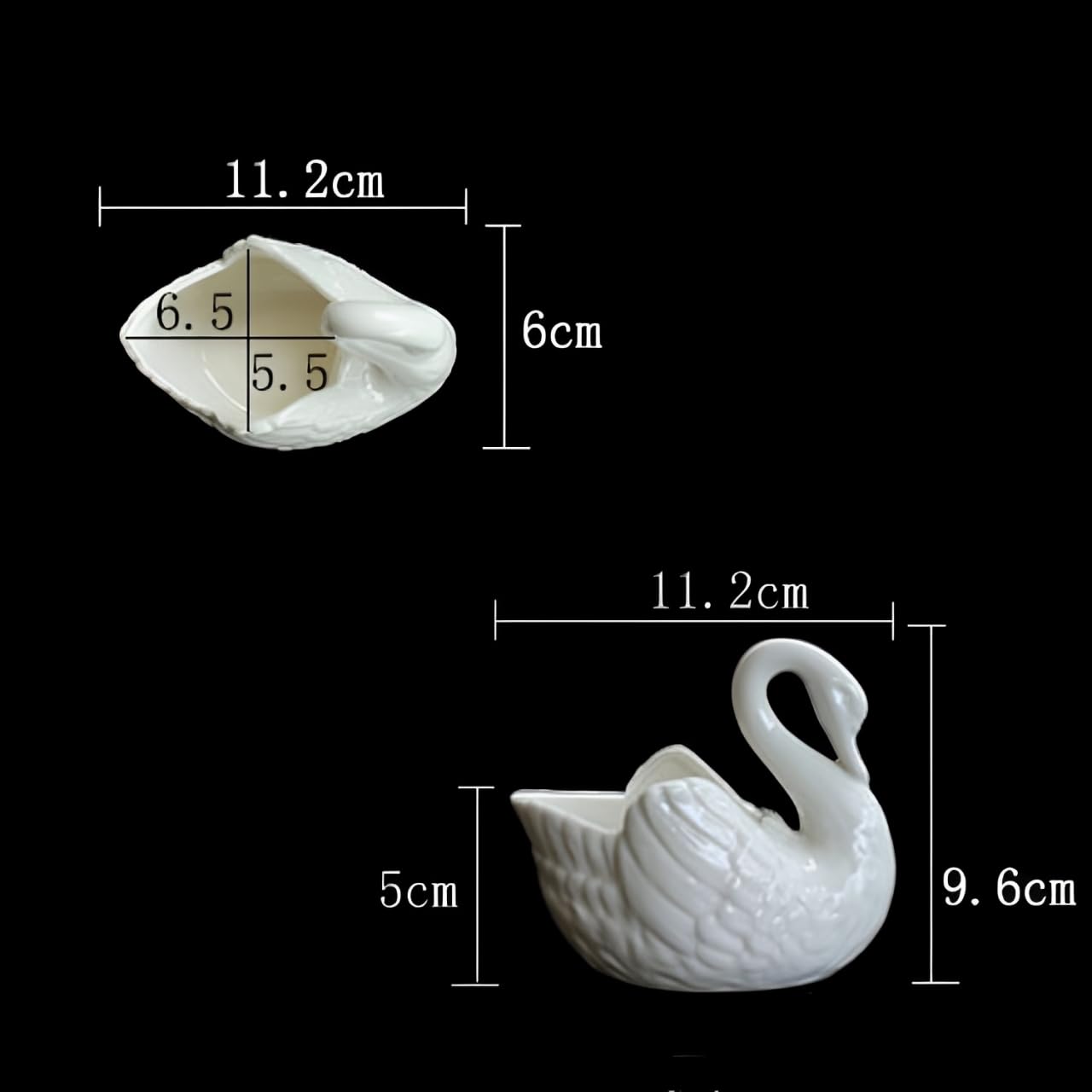 LATRAT Łabędź ceramiczna doniczka łabędź, doniczki na kwiaty, zwierzęta, sukulenty, doniczki, mini pojemnik na kwiaty, do wnętrz, domu, biura, na biurko, do ogrodu, biały