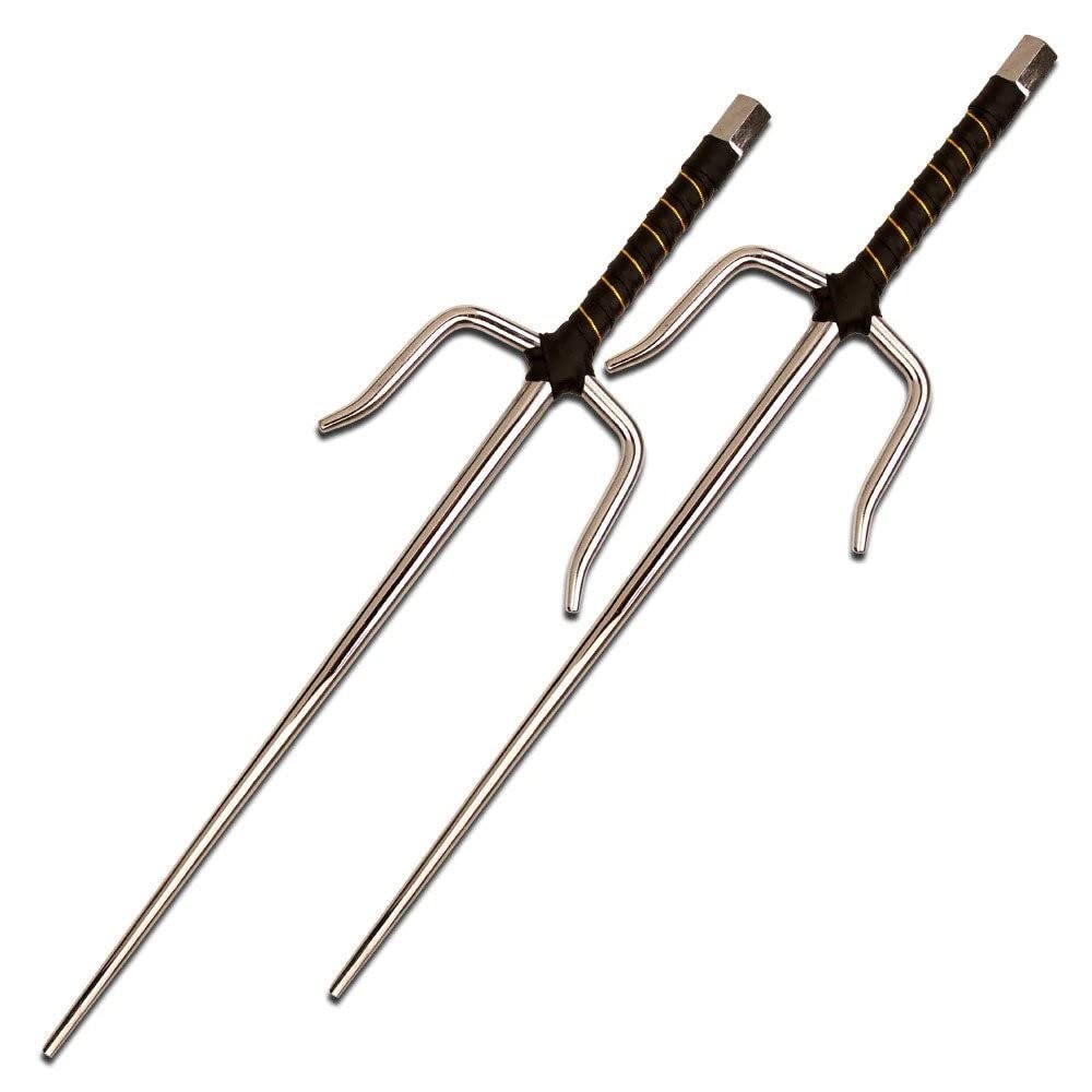 MedievalDepot Ninja Stealth Sai Set (Chrome Metal, 21.5")