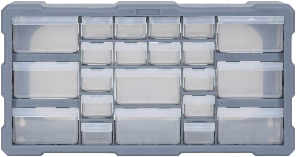 vidaXL Multi-Drawer Organizer with 22 Drawers, Workshop Tool Organizer, Storage Box Unit for Storing Craft Nail Bolt Screw, Drawer Cabinet