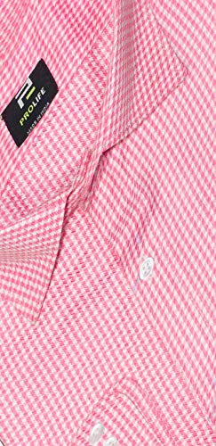 Image of PROLIFE Men's Regular Fit Formal Full Sleeves Shirt (Pink Small Check)