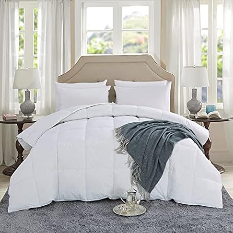 Goose Feather Down Duvet [K] Quilt 13.5 Tog Luxury Quilt TC600 Comforter Deluxe Best Hotel Quality, Super Soft, Warm and Cosy, Anti Allergy, Computer Quilted Self piping (King 230x220cm) Cover