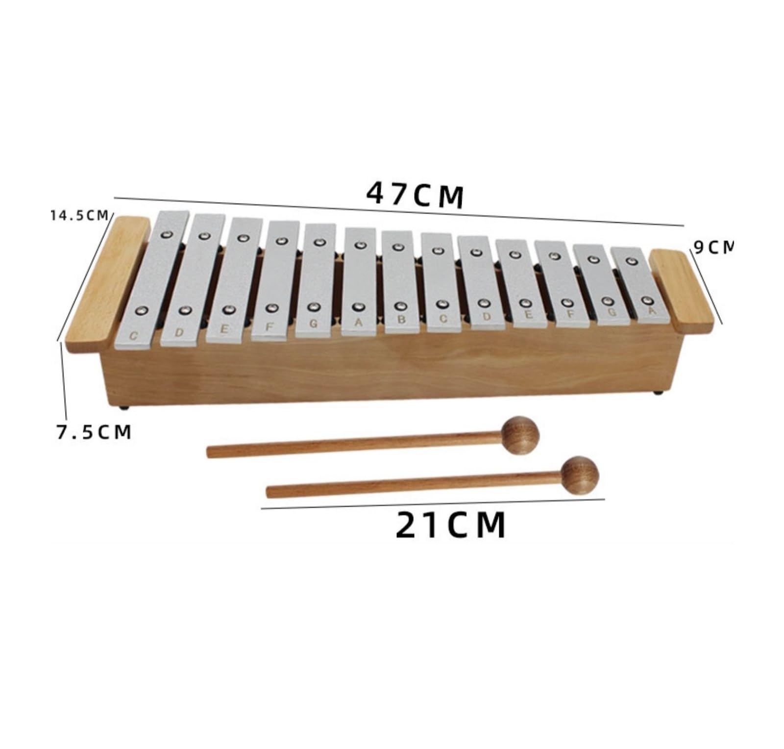 xilófono Instrumento De Percusión De Piano De Aluminio, Madera De Haya, 13 Tonos, Profesional, Música De Carillón, Piano Para Golpear A Mano