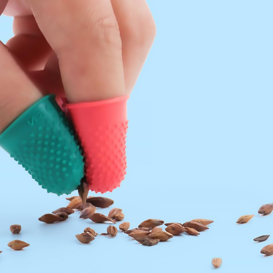 Miniatura 3 de Healifty Funda protectora para dedos, 10 puntas de silicona para manualidades, diseño antideslizante, ligero, antiquemaduras, fácil de usar