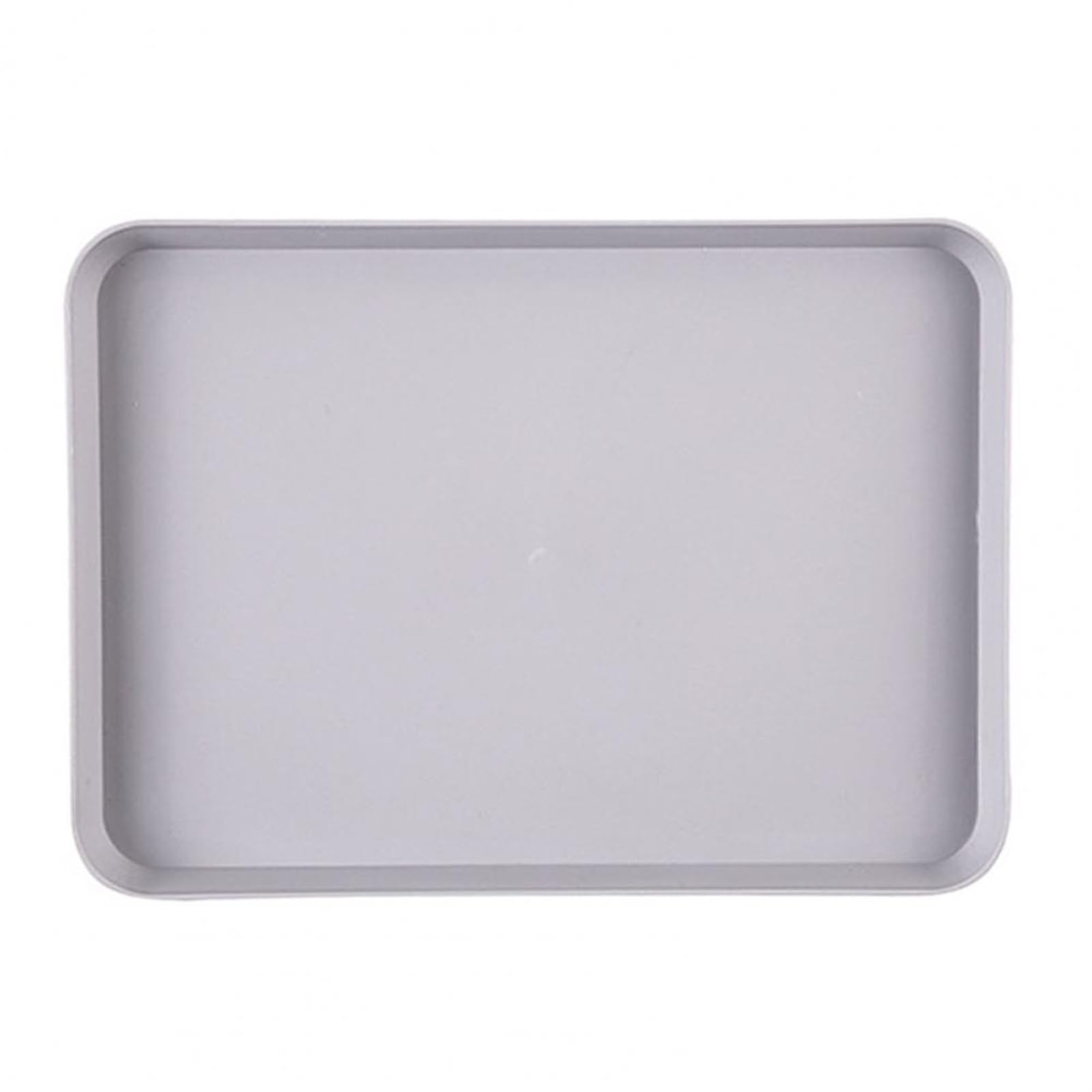 JINGYAN Breakfast Trays Rectangular Tea Tray Plastic Storage Home Kitchen Fruit Dessert(Gray,L)