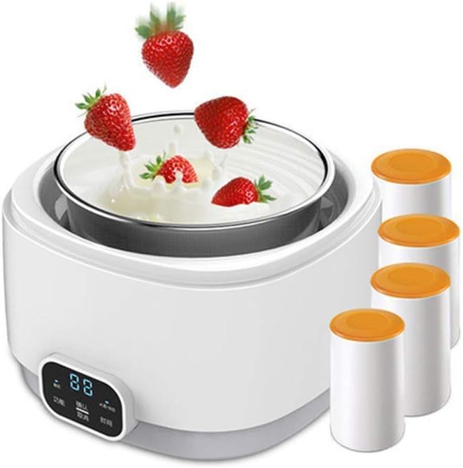 Automatic Yogurt Maker Machine Display with Constant Temperature Control Glass Greek Jars and Lids Steel Design