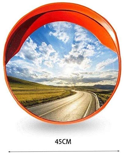 Miroir de securite convexe rouge 45cm pour intersection et copropriete