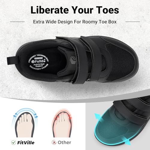 FitVille Diabetic Shoes for Women Wide Width Lightweight Adjustable Strap Comfortable Mesh Wide Width Walking Shoes for Women2