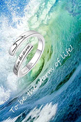 Silver Adjustable Ring Inspirational Jewelry S925 Sterling Wrap Open Ring for Women3