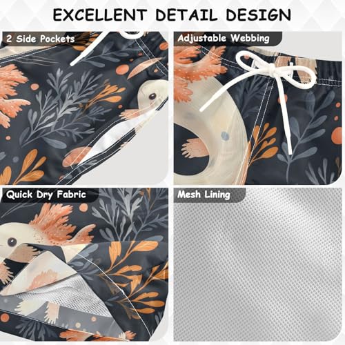 Pigsaly Boys' Swim Board Shorts Fish Cute Pink Fish Boy's Swim Trunks Kids Swimwear 2T3