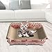 Leefasy Corrugated Cardboard Cat Scratcher Couch Bed Cat Scratching Board Wear Resistant Accessories Cat Furniture for Indoor Cats, S