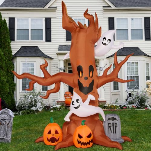 8FT Halloween Inflatable Scary Tree with Ghost Decor, - image 7