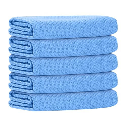 Paquete de 5 paños de limpieza milagrosos sin rayas de 30 x 40 cm, multifuncionales, reutilizables, sin pelusas, paño de limpieza de microfibra absorbente, adecuado para el hogar, la cocina y el