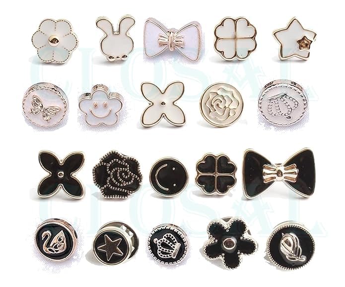 See full amazon price history chart for SNEHIDA 20 Pcs Women Shirt Brooch Pins, Mini Cover Up Enamel Safety Lapel Pins, Buttons Sweater Shawl Clips for Coat Dress Clothes Decoration (Black and White) SNEHIDA 20 Pcs Women Shirt Brooch Pins, Mini Cover Up Enamel Safety Lapel Pins, Buttons Sweater Shawl Clips for Coat Dress Clothes Decoration (Black and White) (B0CV5V3TZP) Amazon Price History, Amazon Price Tracker