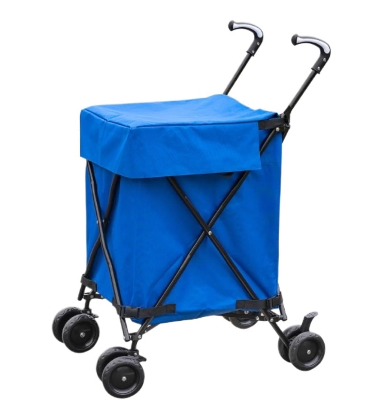 Faltbarer Einkaufswagen mit Rädern – 82 l Lebensmittel-Einkaufswagen tragbarer Griff Trolley für Gartenbücher und Lehrer – leichte und vielseitige Aufbewahrungslösung