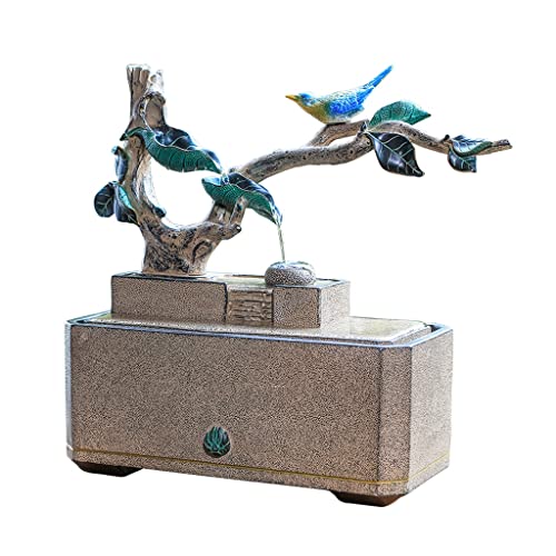 Fuente de mesa, estilo chino, sala de estar, escritorio, paisaje acuático de la suerte, interior, rocalla, bonsái, decoración creativa de paisaje acuático