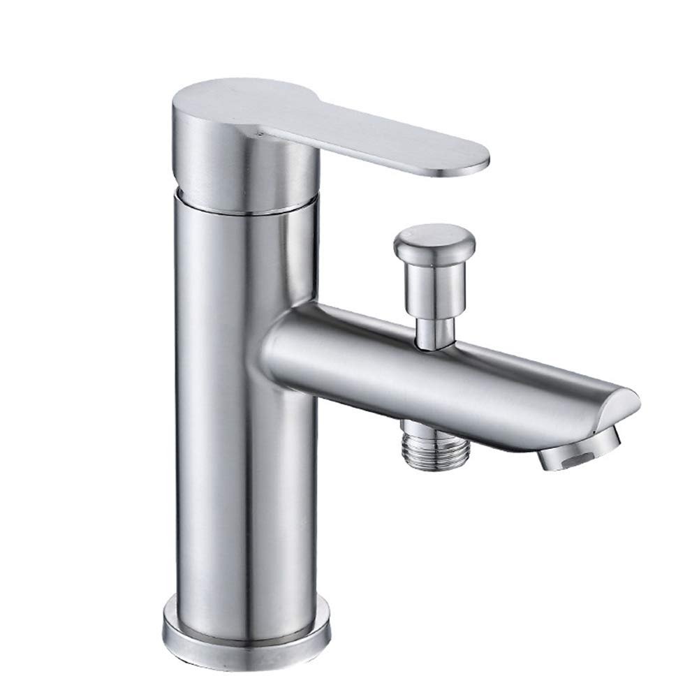 Mitigeur de salle de bain avec douchette extractible en acier inoxydable pour eau chaude et froide