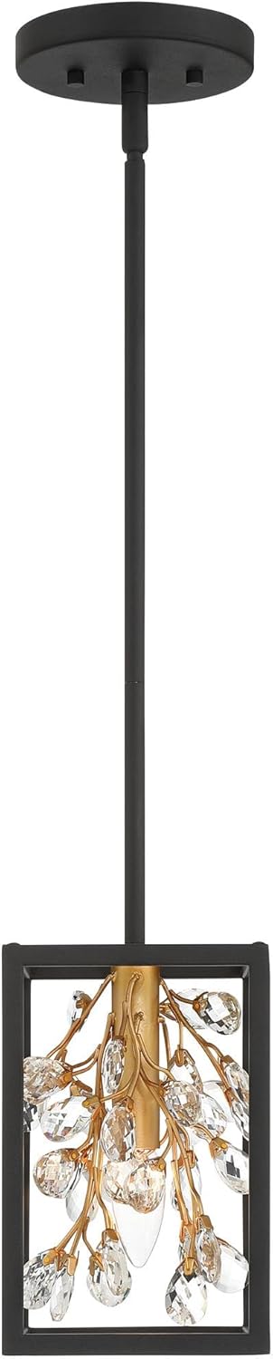 Possini Euro Design Possini Euro Carrine 6" Wide Black and Gold Mini Pendant Light