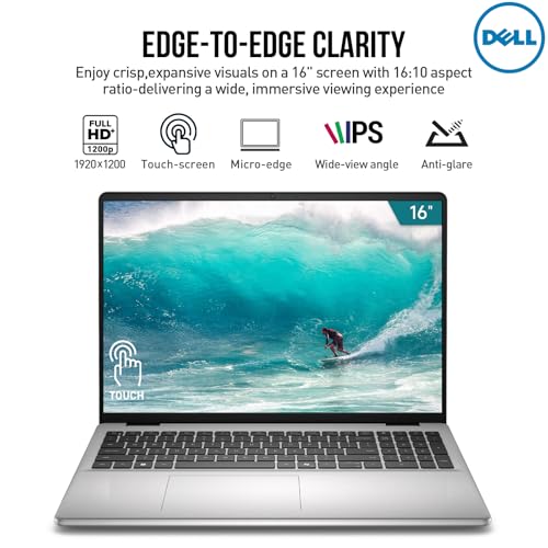Image of Dell 2026 16 Elitebook Touchscreen Laptop Computer, 16 inch FHD+ Touch Screen Business Laptop, Intel Core 5 (>i7-1355U, 10-cores), 16GB DDR5 1TB SSD, Windows 11 Pro|Backlit Keyboard|10-Key|Wi-Fi 6E