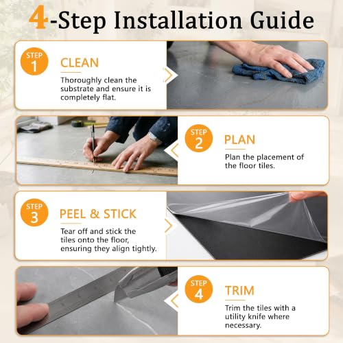 DEXDE Peel and Stick Floor Tile 18x18 Marble Vinyl Flooring Waterproof 20PC by DEXDE - Used condition - Image 6