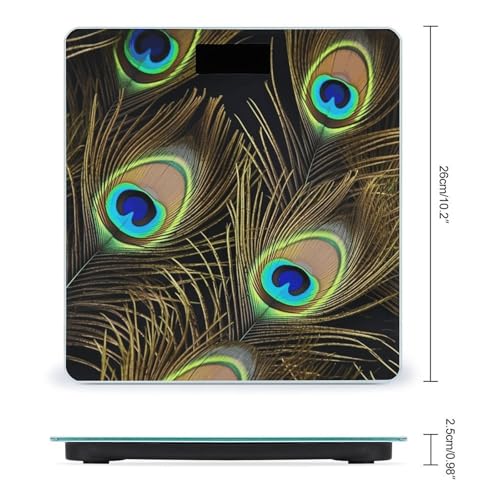 Báscula digital de baño con plumas de pavo real miniatura 2