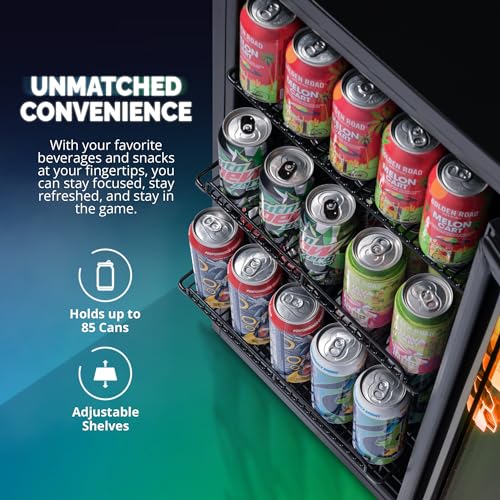 Newair NBC085HX00 85 Can Beverage Fridge With Led Color Changing Door | Prismatic Series Beverage Refrigerator thumb #1