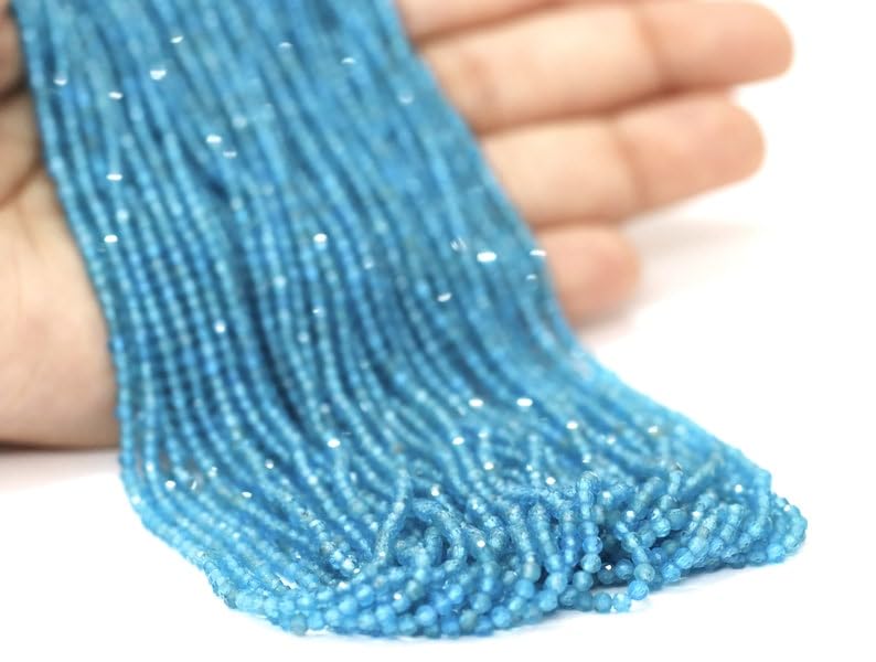 Fabrication de bijoux en apatite naturelle : perles rondes facettées 5 x 7,6 cm pour bracelet DIY
