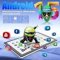 Laptok Tablet, Android Tablet 11 Zoll mit 24GB RAM + 128GB ROM (1TB TF), Octa-Core, Widevine L1, WiFi 6 & BT 5.3, 6800mAh Akku, Dual Kamera – Tablet mit Tastatur, Maus, Stift & Hülle, Weiß – Ansicht 2