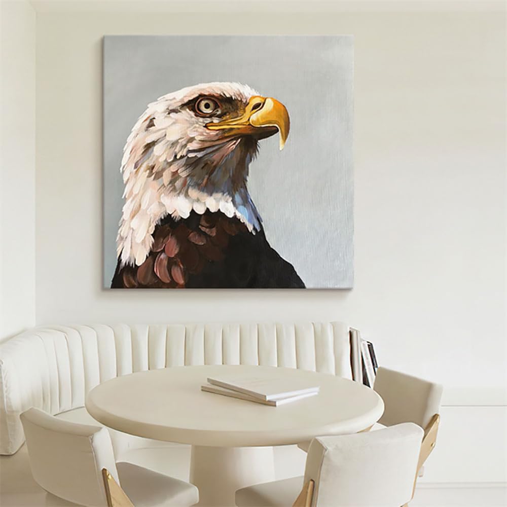 Amazon｜手描きのイーグル絵画 油絵 ハンドメイド テクスチャ