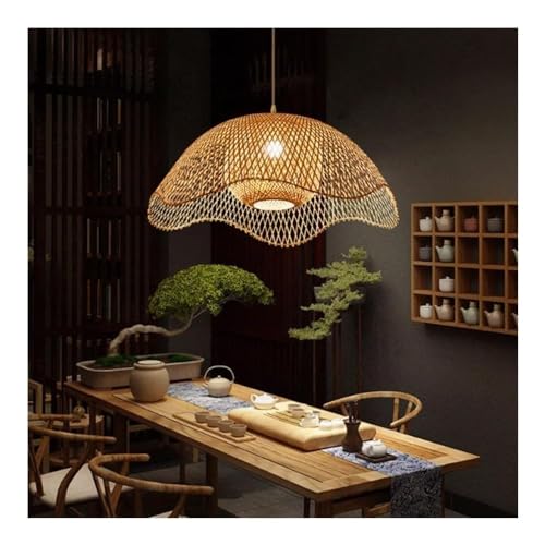 Suspension en bambou naturel 45cm pour sublimer un salon sombre et froid