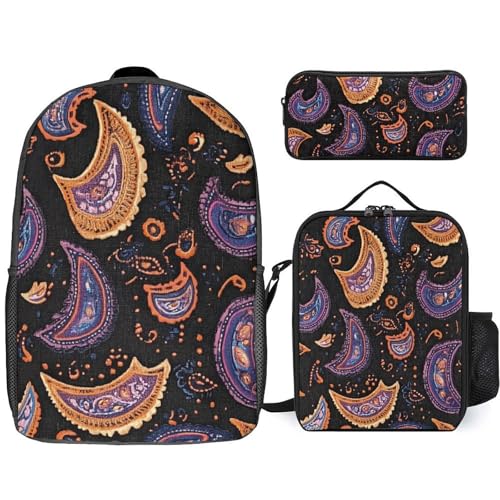 Paisley Designs Large Travel Backpacks Carry on Backpack Weekender Bag with 2 Storage Pockets for Men And Women