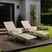 Kozyard Cozy Aluminum Beach Yard Pool Folding Reclining Adjustable Chaise Lounge Chair (2, Beige)