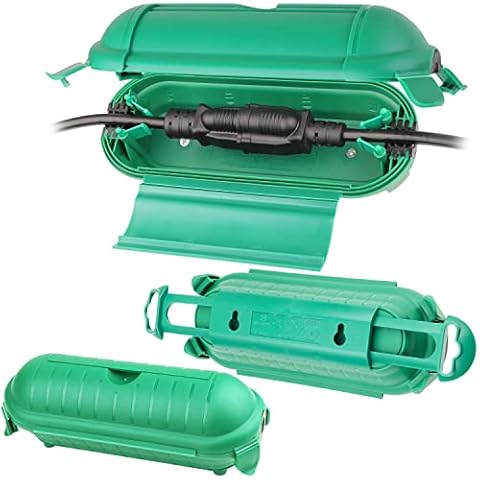 3 Pack - KASONIC Outdoor Extension Cord Safety Cover with Waterproof Seal, Weatherproof Electrical Connection Box for Protect Socket, Outdoor Outlet, Halloween and Christmas Decoration Light, Green Cover