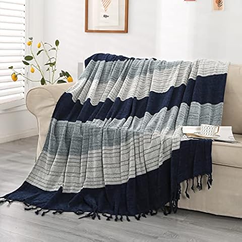DECMAY Throws for Sofas Large, Throw Blankets for 2 3 4 Seater Sofas and Bed Armchair Couch, Chenille Jacquard Fabric Covers for Bed and Chairs Cover