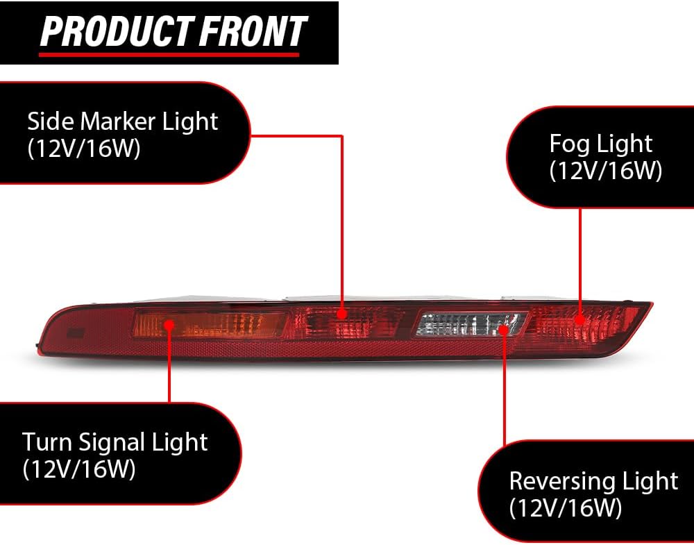ANDPLAY Rear Lower Bumper Tail Light Left Side Compatible with Audi Q3 2016-2018 8UD945096B, 8UD945095B, 8UD945096B, 8UD945095B