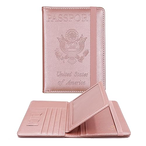 Image of Melsbrinna Rfid Passport Holder for Travel women /Men, Cute Passport Wallet Rfid Blocking Card Slots, Rfid Passport Cover /CaseTravel Wallet, Passport Book Holder (1, Pink2)