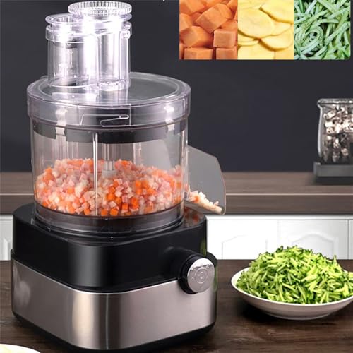 Tagliaverdure Elettrico, Tritatutto da 600 W per Una Preparazione Rapida dei pasti, capacità di 5000 ml, Dimensioni dei cubetti Regolabili per Patate,