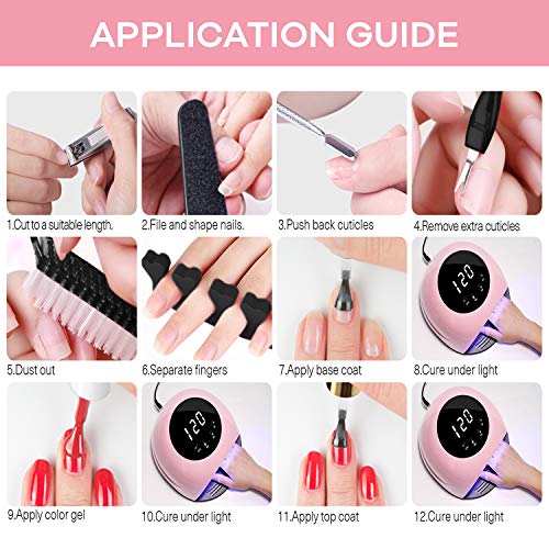 AZUREBEAUTY No Wipe Top Coat and Base Coat Set, 10ml 2 Bottles Soak Off Gel Nail Polish Glossy and Shiny Finish for DIY Nail Beauty at Home Nail Art