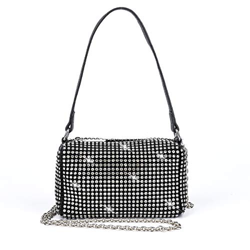 Image of Valleycomfy Bling Crystals Evening Clutch Bag for Women Girls Sparkling Crossbody Bag Wedding Prom Party Club Purses Handbags