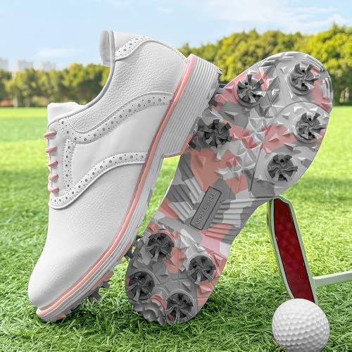 Women Professional Golf Sneakers Spikes Waterproof Golf Sports Shoes Ladies Golf Training Sneakers with Spikes4