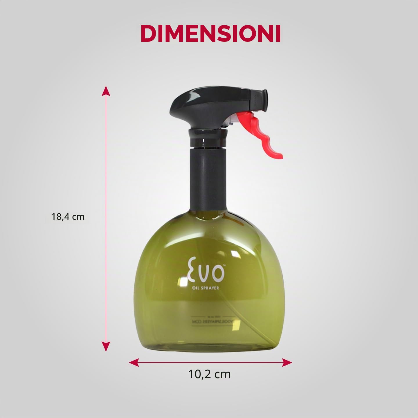 Evo Oil Spruzzatore 8118 Flacone Spruzzatore Non Aerosol per Oli da Cottura Oliva, Green and Yellow, 8-ounce Capacity, Set of 2