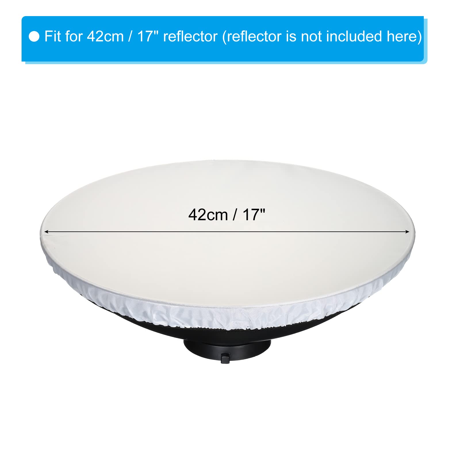 PATIKIL 17" 42 cm miękki dyfuzor lampy, tkanina dyfuzorowa stroboskopowa reflektor lampa błyskowa światło piękno płaskie studio fotograficzne, białe