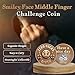Smile Face Middle Finger Challenge Coin Official Zero Asshole F’s Asshole Funny Coins Novelty Coins Have a Nice Day Funny Challenge Coin