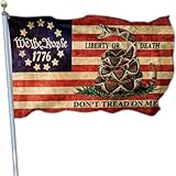 Shuitouk Dont Tread on Me Flag We The People 1776 Patriotic American Flags for Outside 3x5 Double Sided 4th of July Flag Outdoor House Yard Decoration Banner