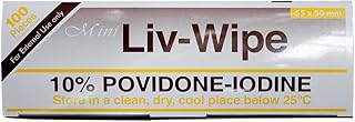 Liv-Wipe Mini 10pct Povidone Iodine Wipes, 55 x 50 mm Size, 100 Pieces (Pack of 10)