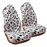LoyaGour Car Seat Cover Protector Front Seats,for Gym Workout,Running,Swimming,Beach and Hiking,Waterproof Sweat Towel Bucket Seat Covers for Cars SUV Trucks (Leopard Print, 2Pcs)